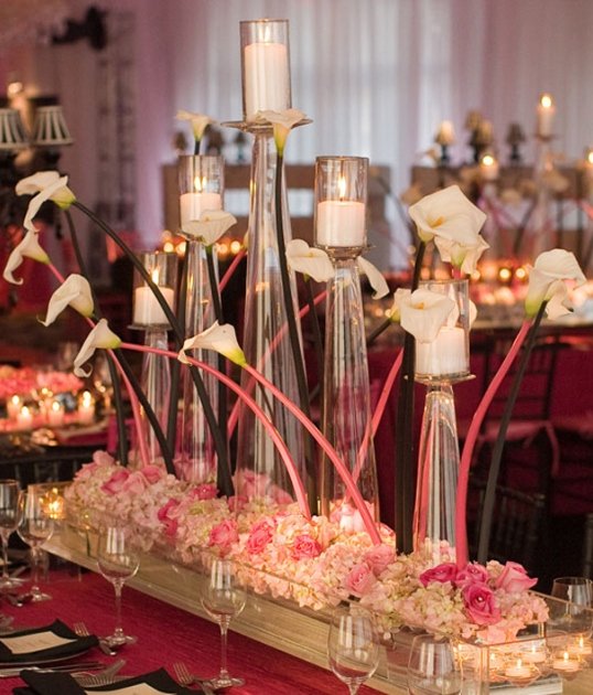 Elegant mixed heights wedding-centerpiece