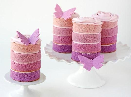 mini elegant ombre purle cake
