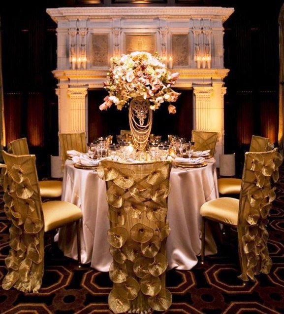 Chic gold wedding-chair-cover-ideas