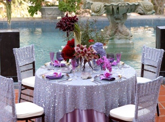 Elegant Lavender Reception Linen decor ideas