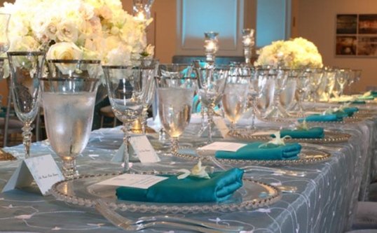 Elegant Tiffany blue wedding table decorations Wedding Table Decoration Ideas