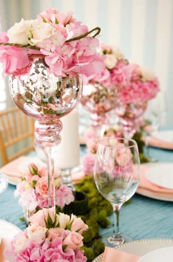 Unique Wedding Table Reception Flowers
