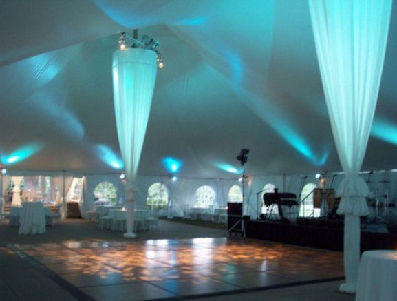 Tiffany Blue wedding lighting