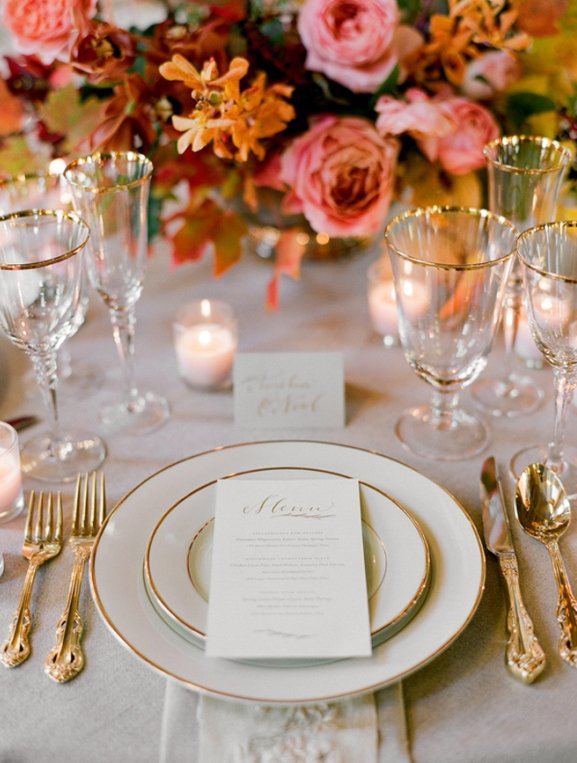 Victorian wedding theme reception table set up