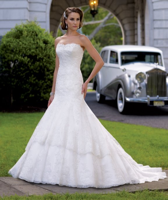 Vintage Inspired wedding themed Lace and sequin over satin mermaid wedding dress