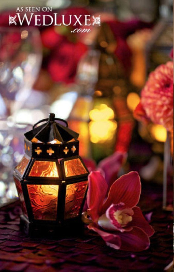 Moroccan Themed Centerpiece with orhids
