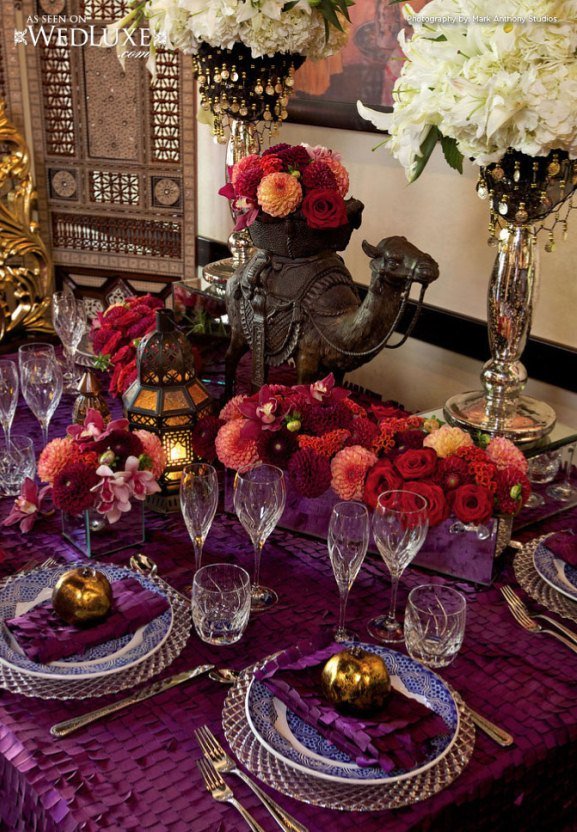 Moroccan Themed reception table decoration