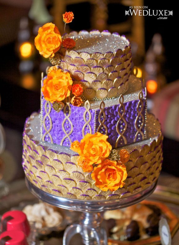 Moroccan themed modern wedding cake