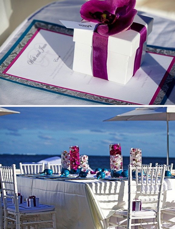 Cancun stylish beach reception decorations
