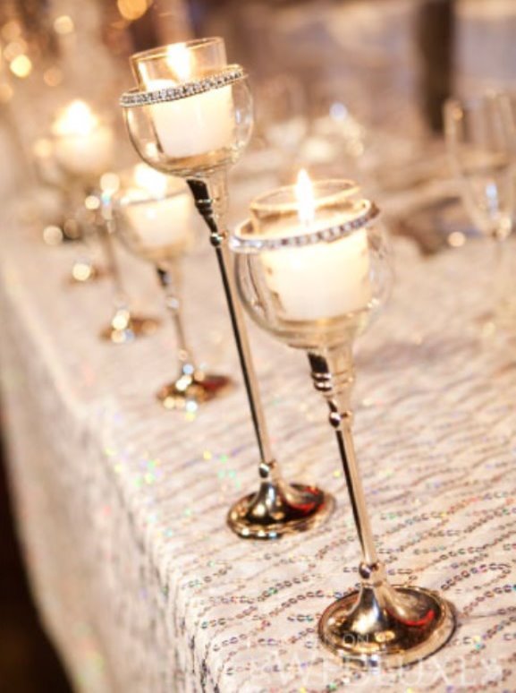 Candle wedding ideas Candles Wedding Reception Decorations_head table candles