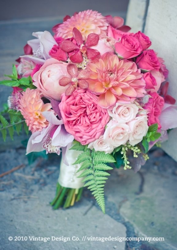 Stylish tropical beach wedding bouquet