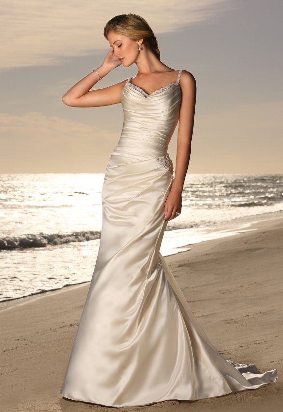 stylish beach wedding dress by Stella York