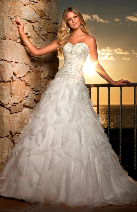 stylish island beach wedding dress by Stella York