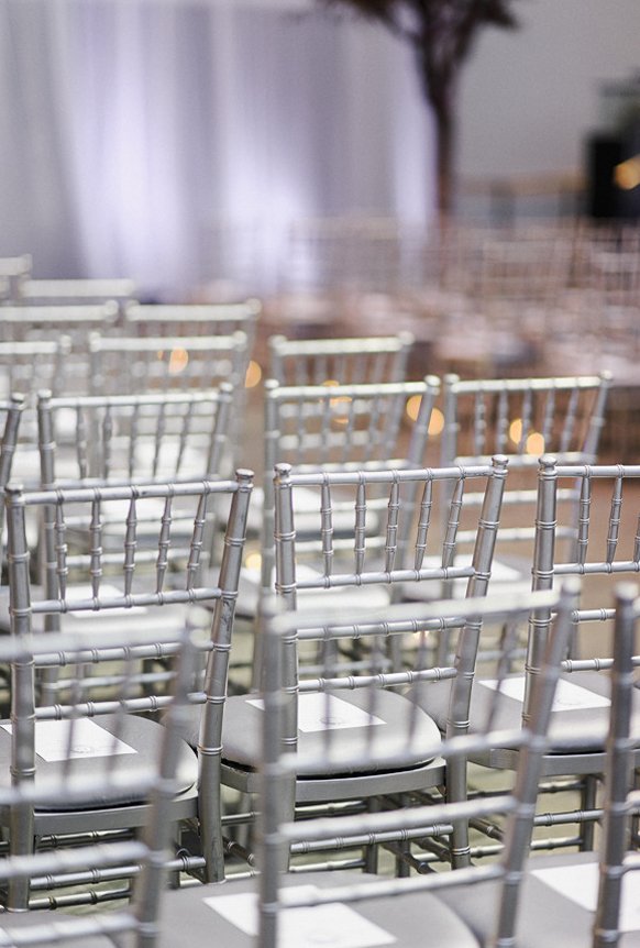Silver Wedding theme _Ceremony Chair decorations