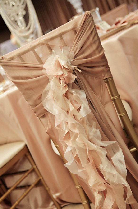 glamorous vintage wedding  reception  chair decorations
