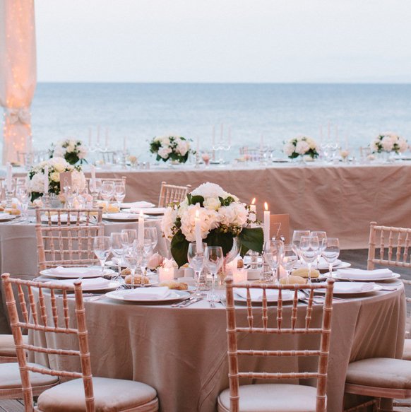 Caribbean Islands Wedding reception table set up