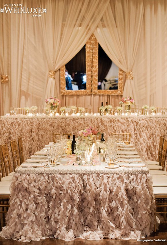 Chic Wedding Reception linen Tablescapes