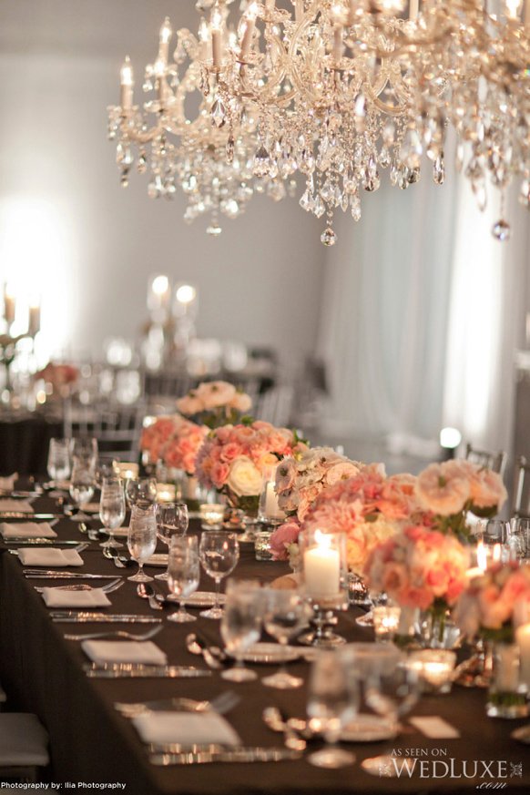 Stylish orange and brown Wedding Reception Tablescapes