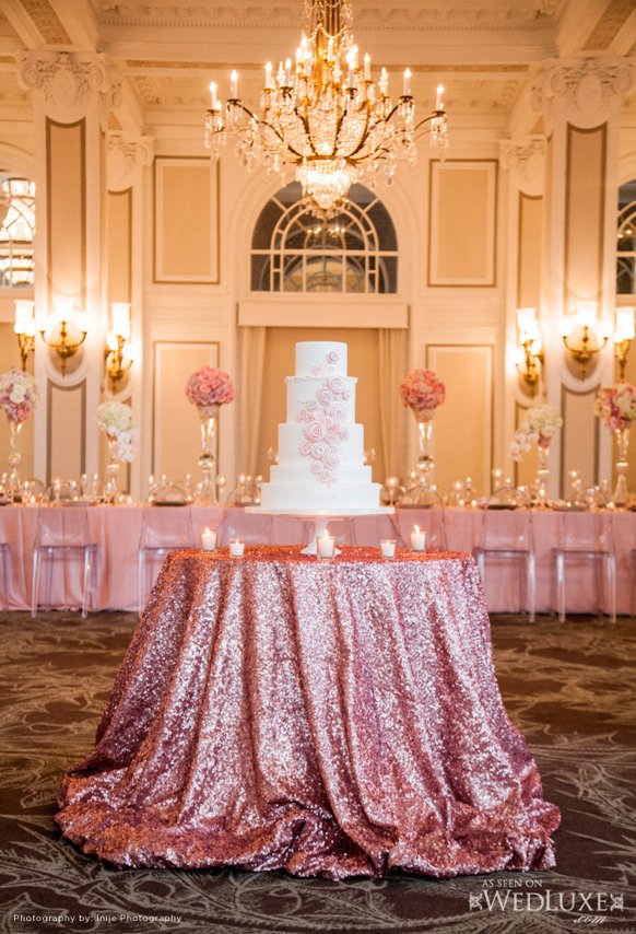 Stylish Blush Pink Cake Table decorations