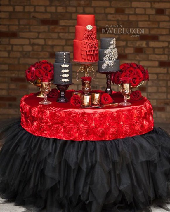 Stylish Red and black Cake Table decorations
