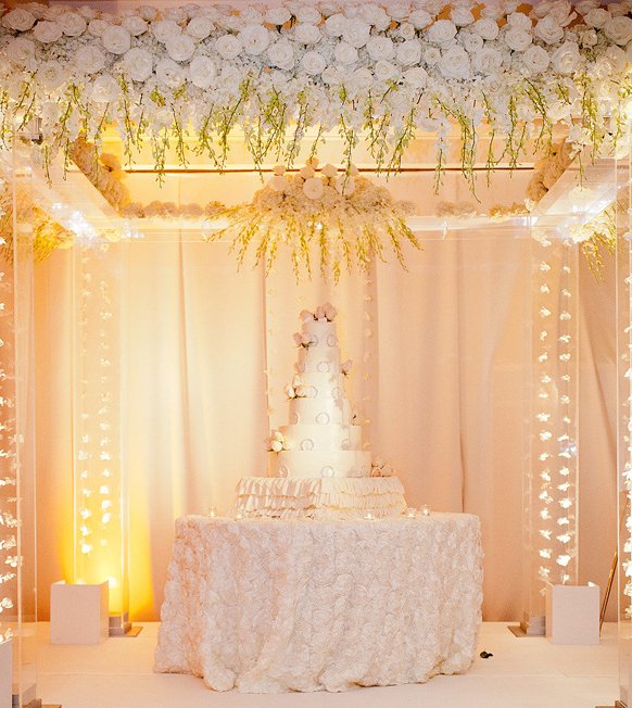 Stylish White Cake Table decorations