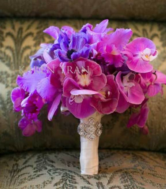 luxury purple-hot pink wedding bouquet