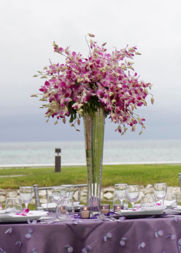 2014 Silver Lavender stylish all incluisuve  destination beach wedding centerpiece