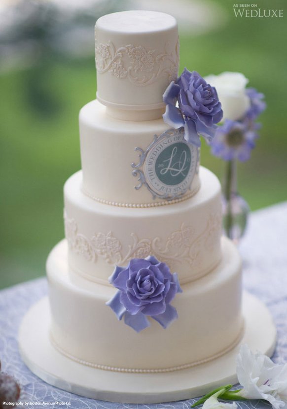 2014 Silver Lavender  wedding  cake
