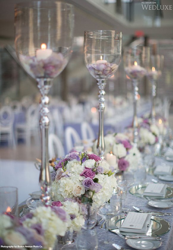 2014 Silver Lavender  wedding centerpiece