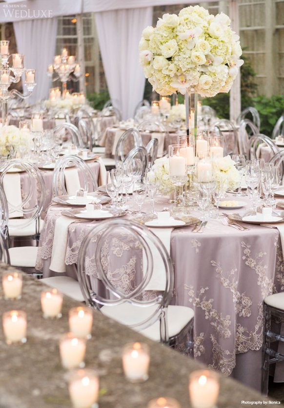 2014 Silver Lavender wedding reception decorations