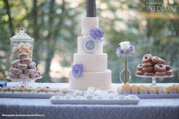 2014 Silver Lavender wedding reception desert bar decorations