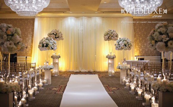 2014 ivory champagne indoor wedding decorations