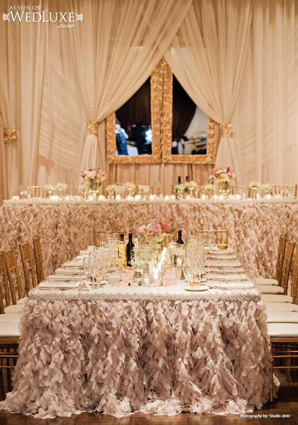 Luxury Champagne Ivory Wedding Reception Decorations