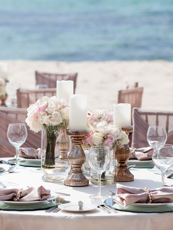 2015 Blush Pink destination Beach Wedding centerpiece Decorations