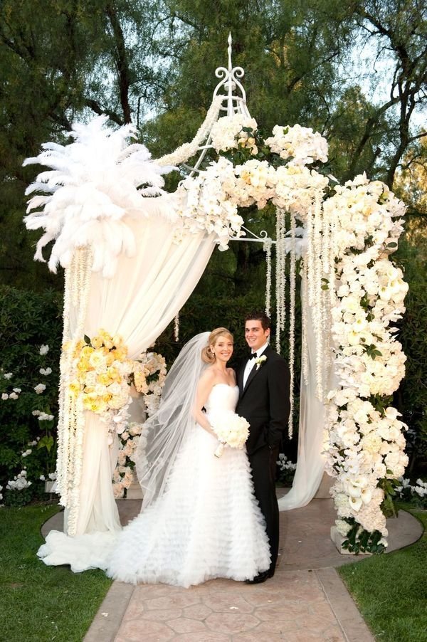 2015 glamorous outdoor white wedding ceremony ideas