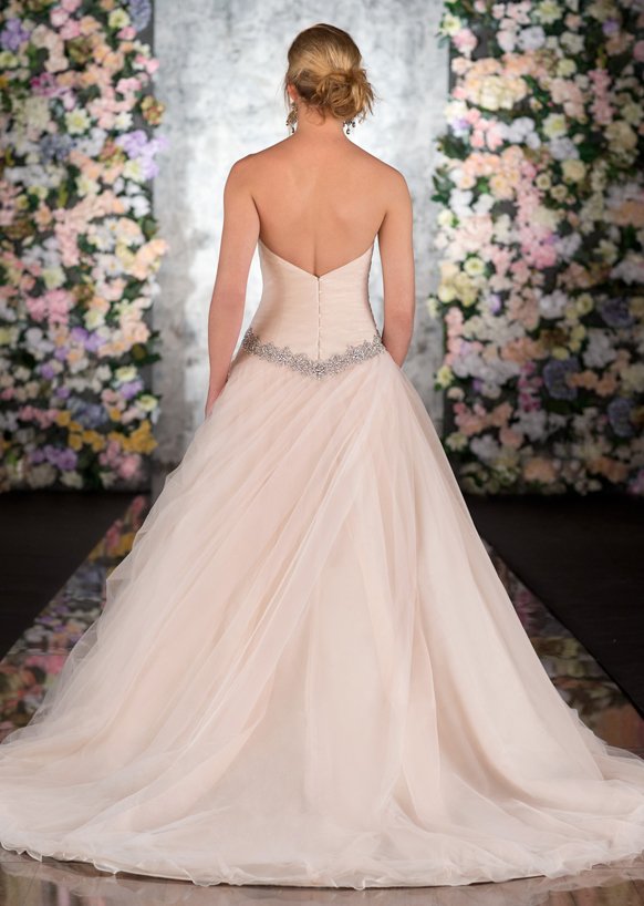 Martina Liana designer 2015 blush pink wedding dress collection 551 back