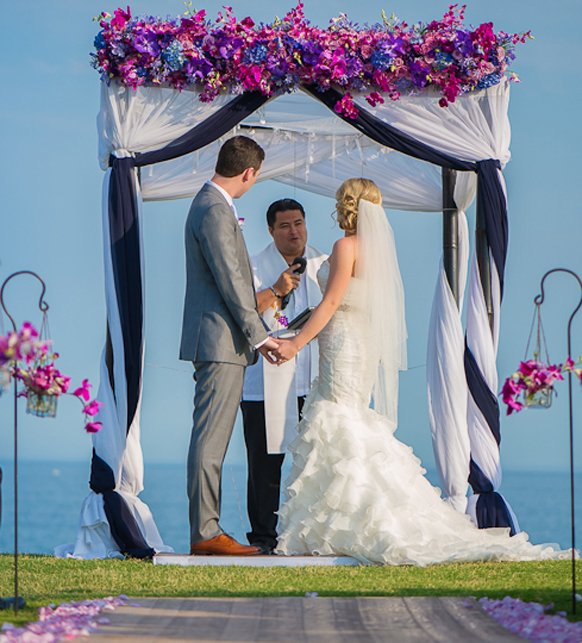 Wedding Ceremony Arch Ideas_ purple and pink 7