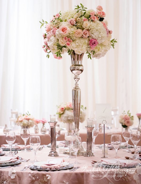 2016 Blush Pink Wedding Reception Centerpiece