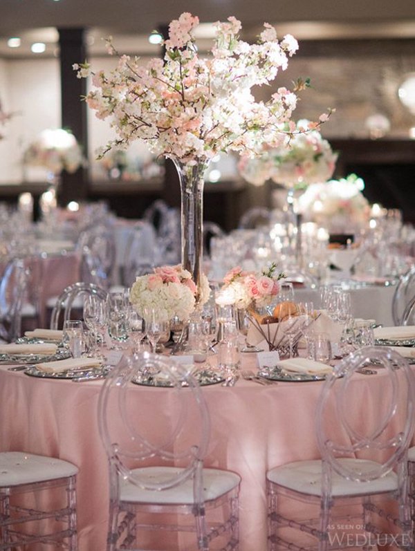 2016 Blush Pink Wedding Reception Decorations