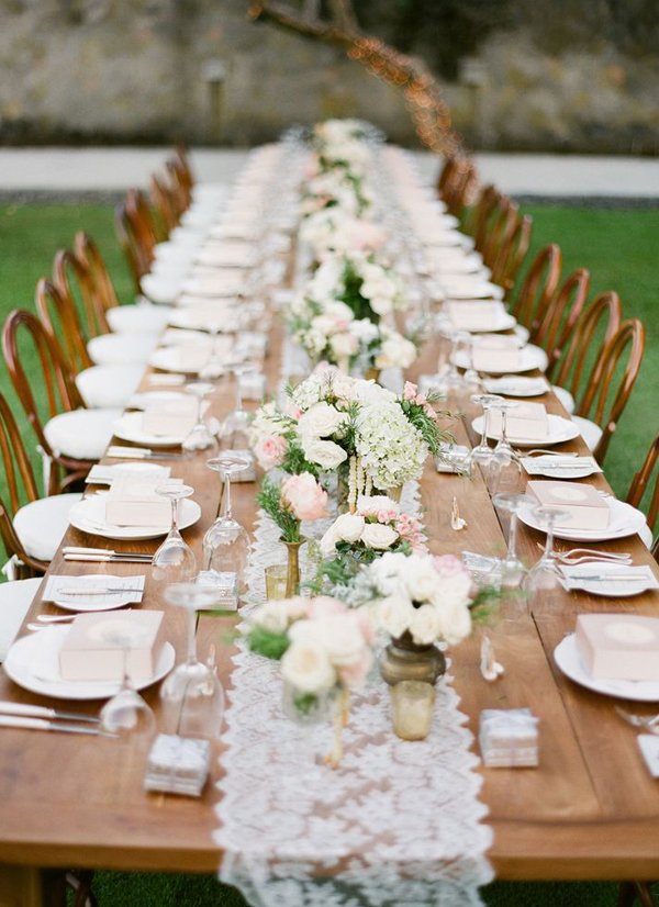 Long Rustic Chic Table Wedding Decorations _Jemma Keech photgraphy