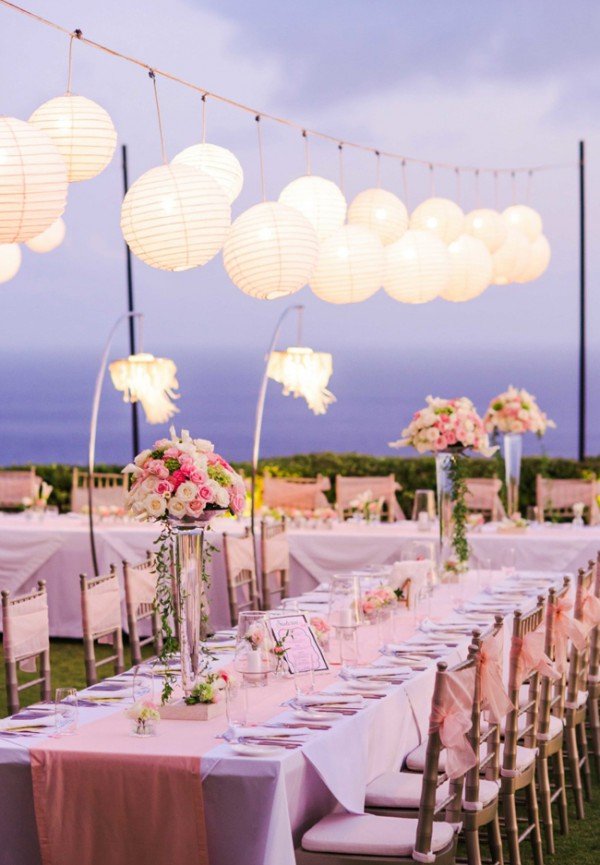 outdoor Caribbean wedding long table reception _LightedPixels Photography