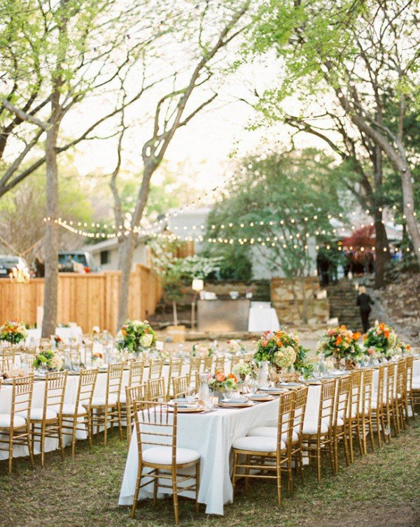 outdoor Garden wedding long table reception _Ryan Ray Photography