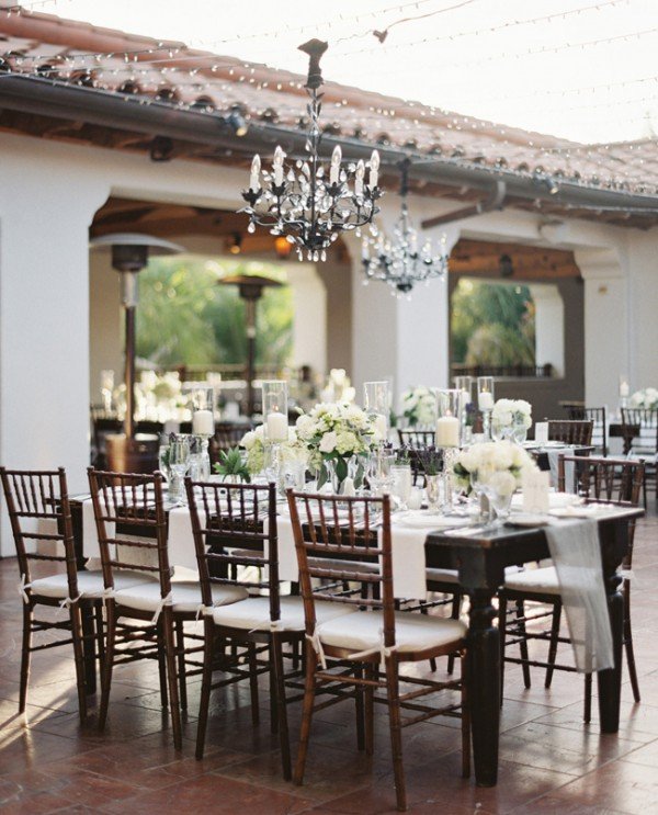 outdoor terrace wedding long table reception _Patrick Moyer Photography