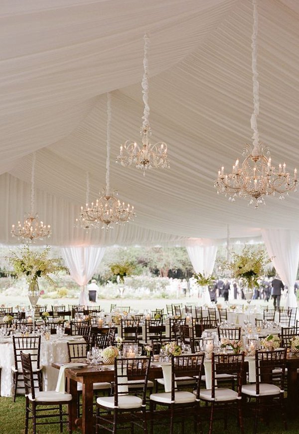 Glamorous Tent Wedding reception lighting_Photo Marni Rothschild
