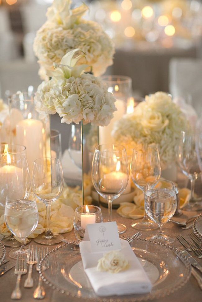 Elegant clear Wedding Chargers with place card