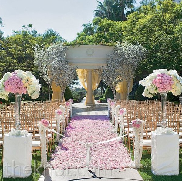 Rose Quartz Blush Pink Wedding Ceremony Decorations_John & Joseph Photography
