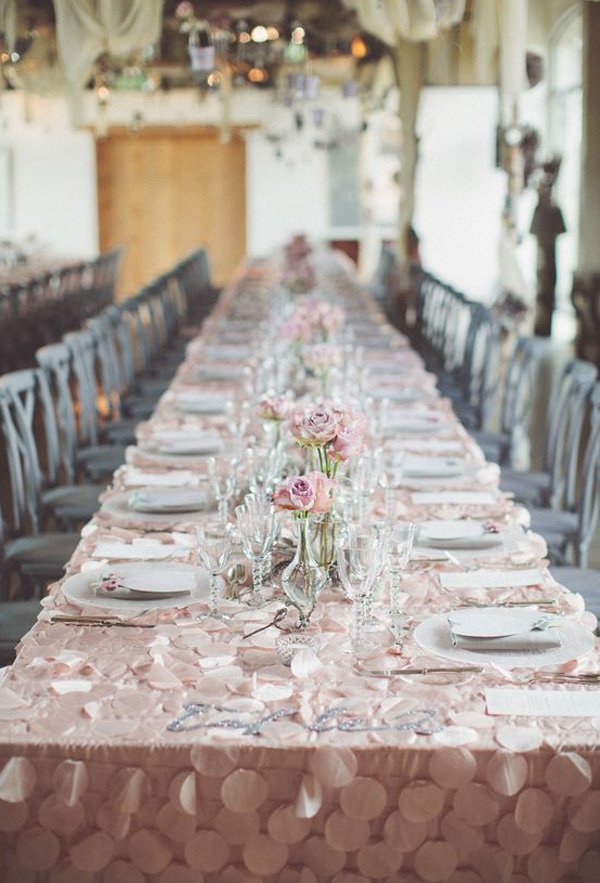 Rose Quartz Blush Pink Wedding Reception Decorations_Chris Spira Photography