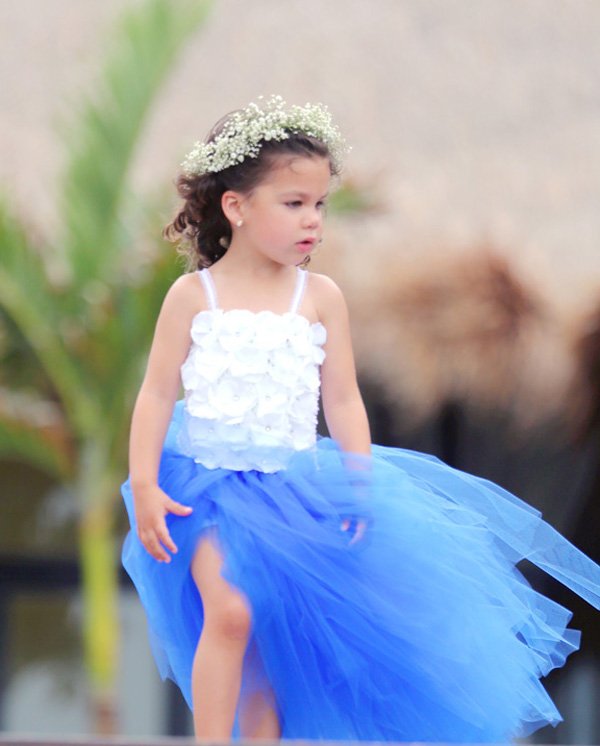 Bohemian Chic Caribbean Royal Blue Bridesmaids DressTheme Flower girl dress idea 2 _by Weddings Romantique