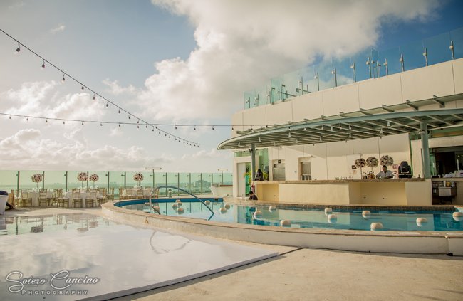 Stylish Beach Palace Sky Terrace Reception with Dance Floor