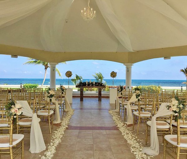 Luxury Cancun Reviera Maya Ocean Front Gazebo Wedding Ceremony